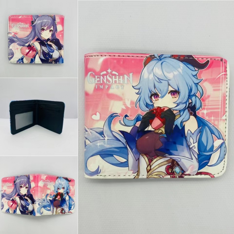 Genshin Impact Full color Two fold short card case wallet 11X9.5CM 60G