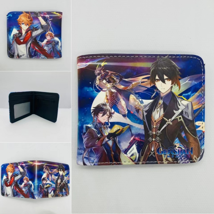 Genshin Impact Full color Two fold short card case wallet 11X9.5CM 60G