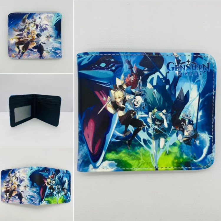 Genshin Impact Full color Two fold short card case wallet 11X9.5CM 60G