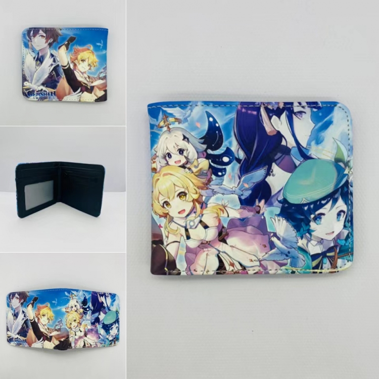 Genshin Impact Full color Two fold short card case wallet 11X9.5CM 60G