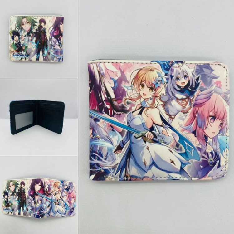 Genshin Impact Full color Two fold short card case wallet 11X9.5CM 60G