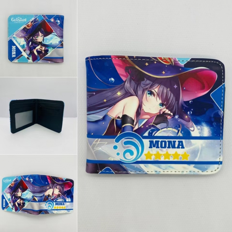 Genshin Impact Full color Two fold short card case wallet 11X9.5CM 60G