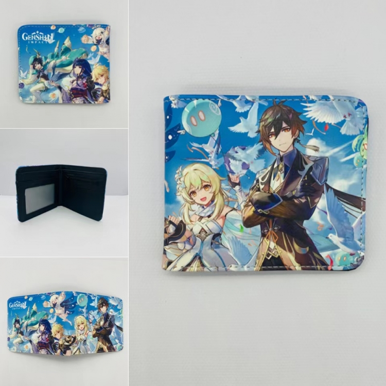 Genshin Impact Full color Two fold short card case wallet 11X9.5CM 60G