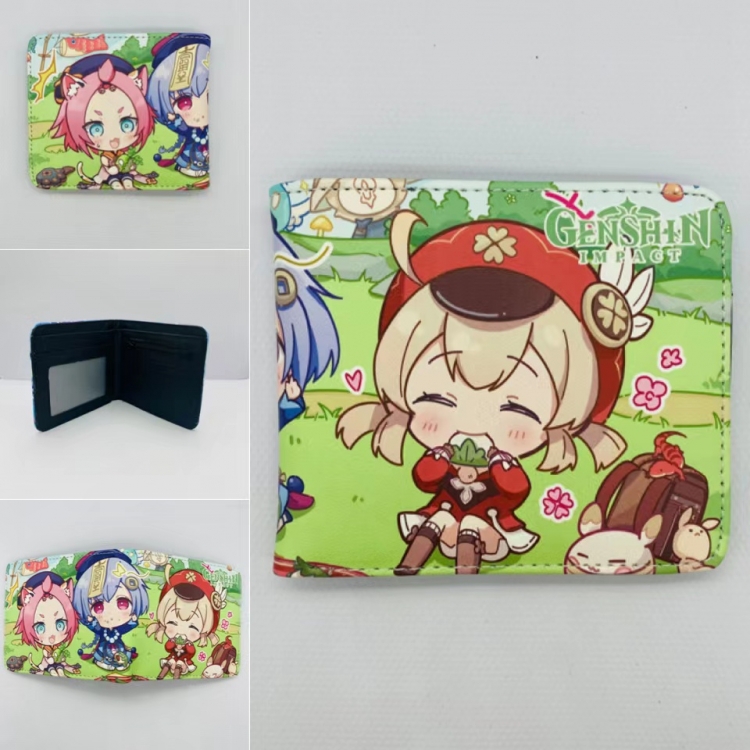 Genshin Impact Full color Two fold short card case wallet 11X9.5CM 60G