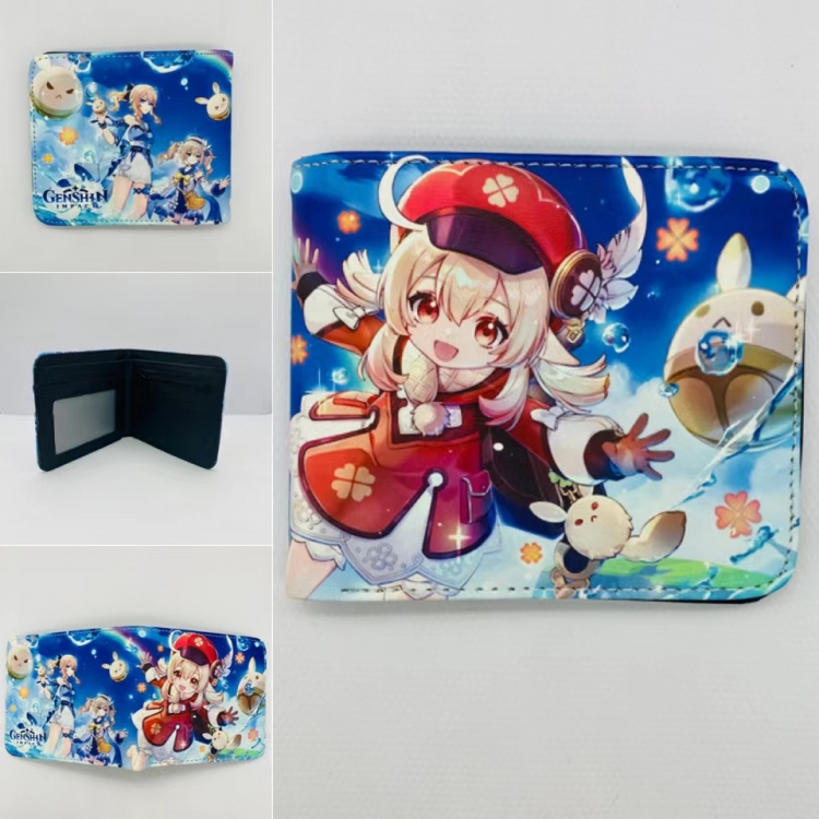 Genshin Impact Full color Two fold short card case wallet 11X9.5CM 60G