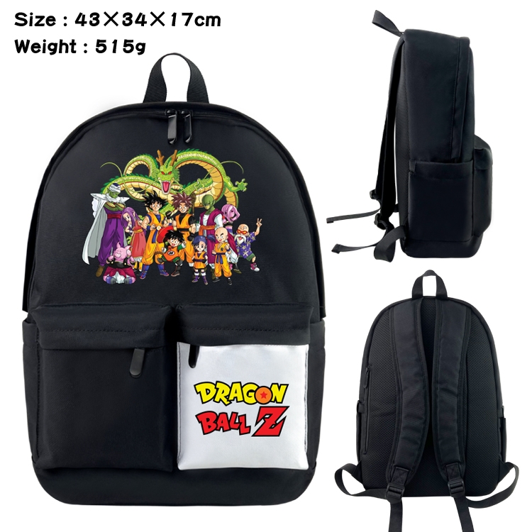 DRAGON BALL Anime black and white double waterproof nylon backpack 43X34X17CM