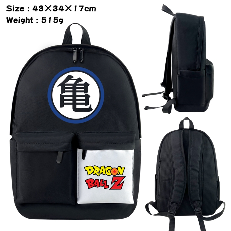 DRAGON BALL Anime black and white double waterproof nylon backpack 43X34X17CM