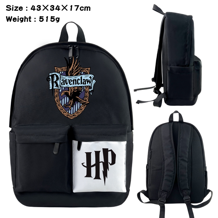 Harry Potter Anime black and white double waterproof nylon backpack 43X34X17CM