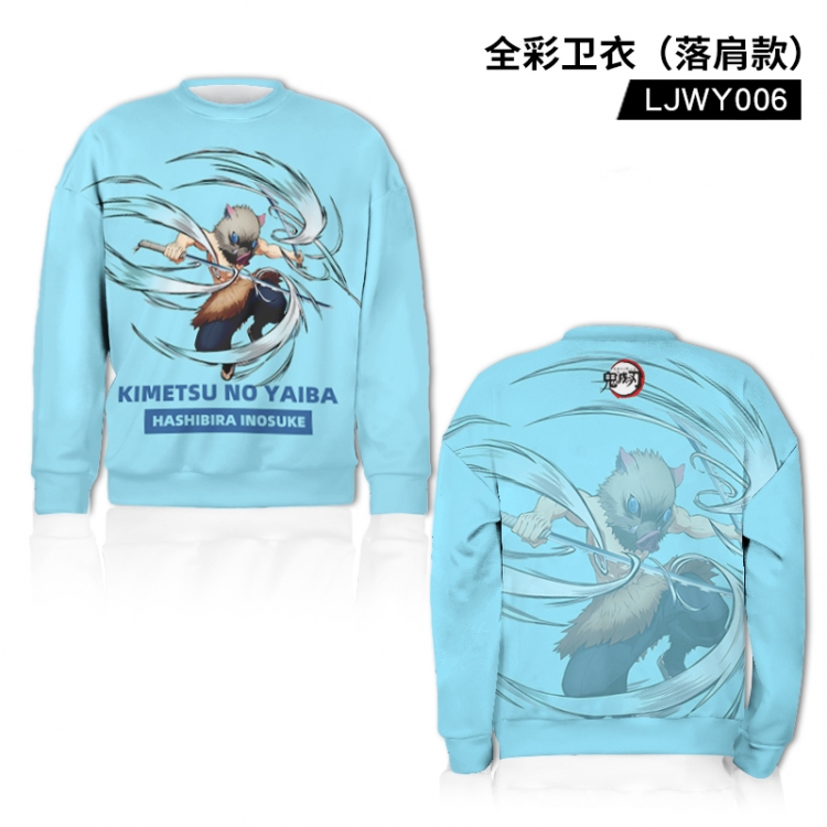  Demon Slayer Kimets Anime Falling Shoulder Full Color Sweatshirt Hoodie LJWY006