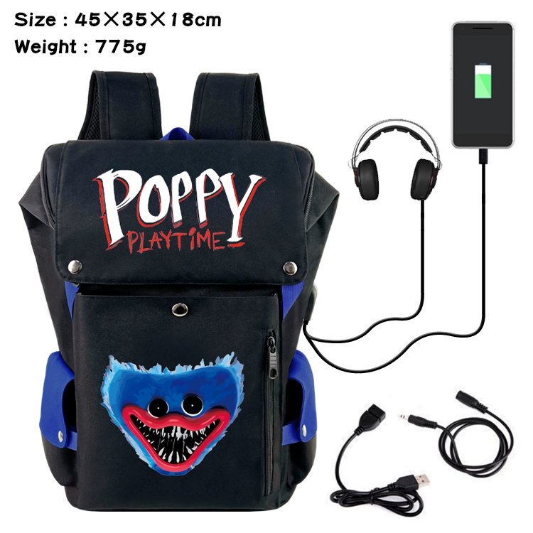 poppy playtime Flip Data USB Backpack Printed Student Backpack 45X35X18CM
