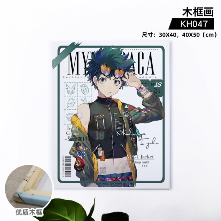 My Hero Academia Anime wooden frame painting 30X40cm support customized pictures KH047