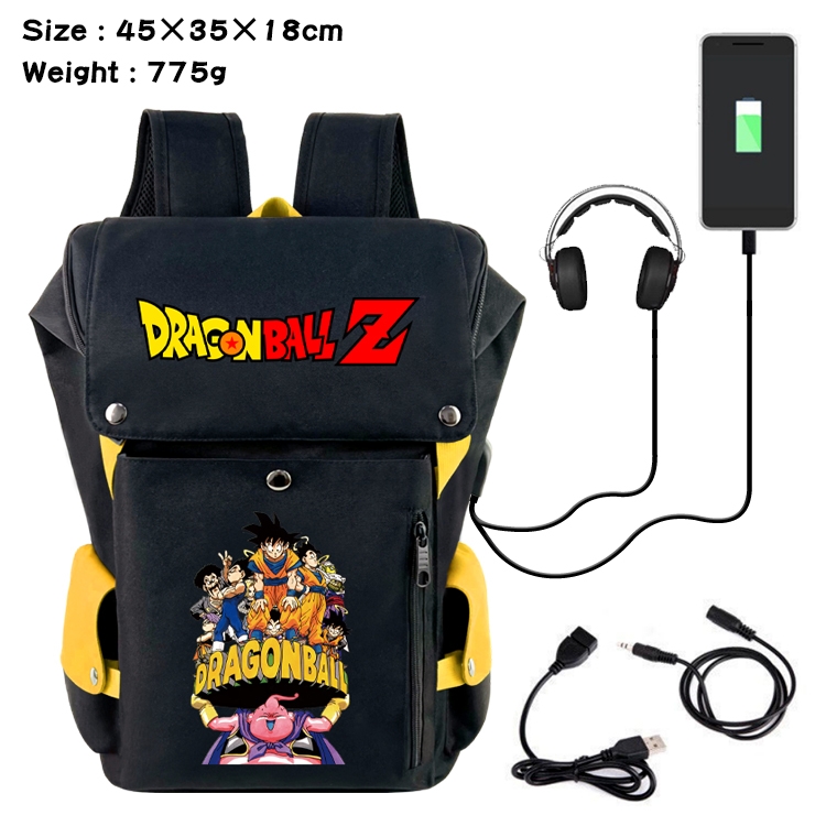 DRAGON BALL Flip Data USB Backpack Printed Student Backpack 45X35X18CM