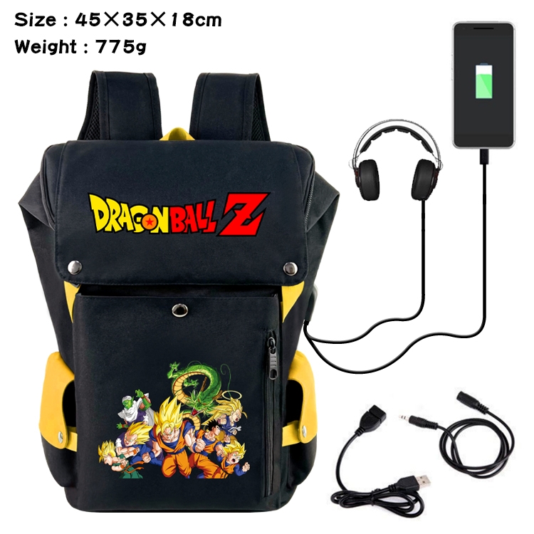 DRAGON BALL Flip Data USB Backpack Printed Student Backpack 45X35X18CM