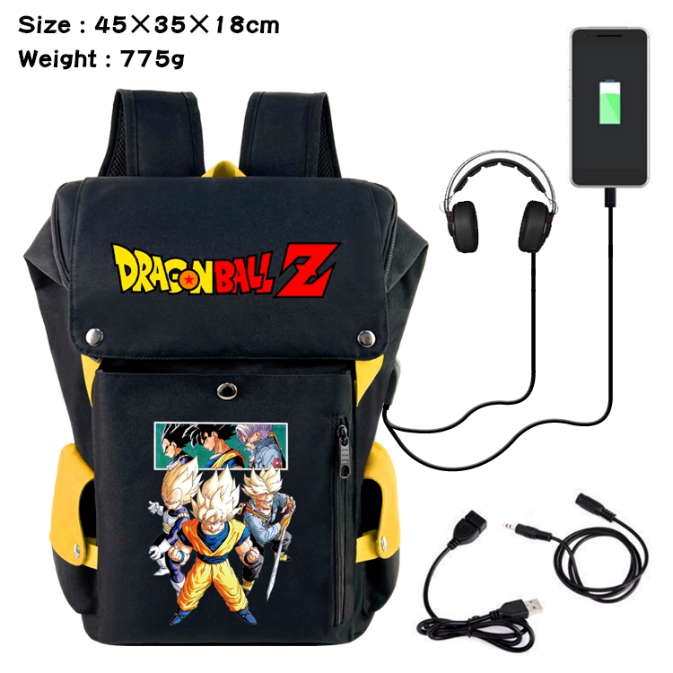 DRAGON BALL Flip Data USB Backpack Printed Student Backpack 45X35X18CM