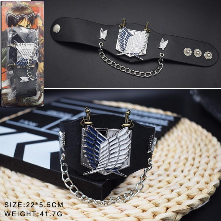 Shingeki no Kyojin Anime peripheral Bracelet Leather Bracelet style A price for 5 pcs