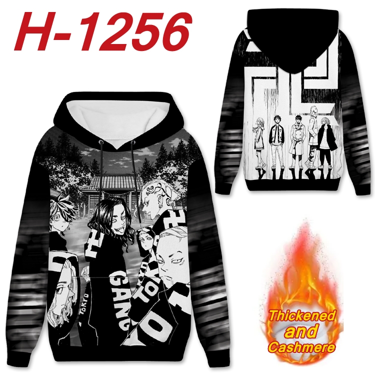 Tokyo Revengers Anime plus velvet padded pullover hooded sweater from S to 4XL  H-1256