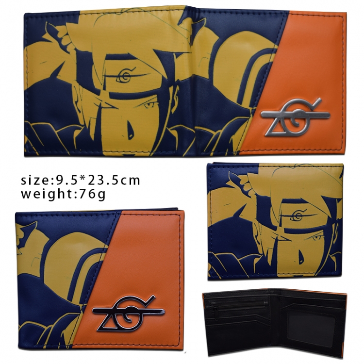 Naruto  Hardware PU wallet short two-fold wallet 9.5X23.5CM style B
