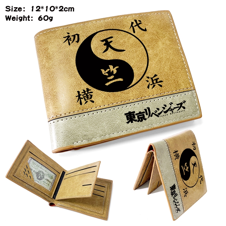 Tokyo Revengers Anime high quality PU two fold embossed wallet 12X10X2CM 60G