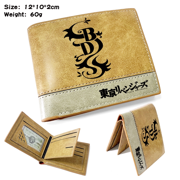 Tokyo Revengers Anime high quality PU two fold embossed wallet 12X10X2CM 60G