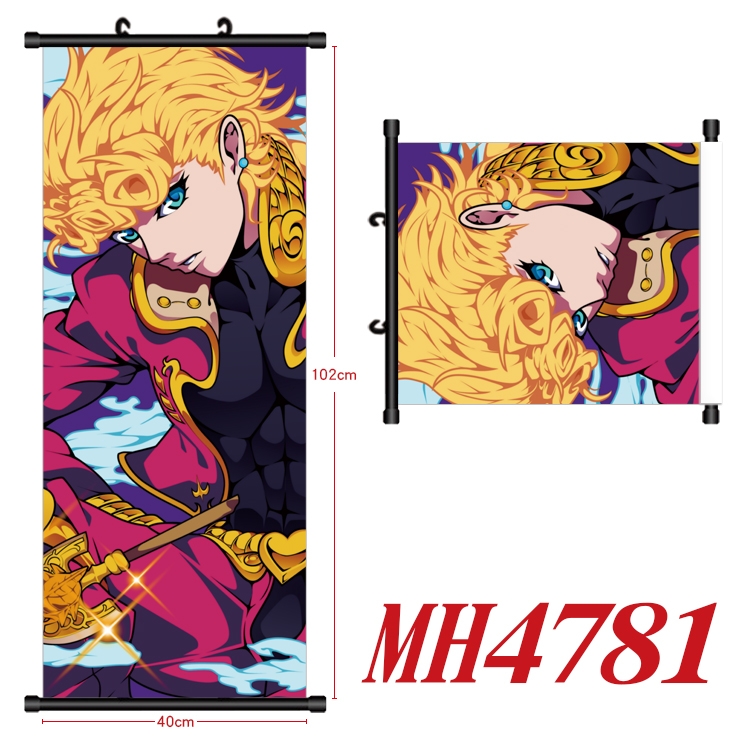 JoJos Bizarre Adventure Anime black Plastic rod Cloth painting Wall Scroll 40X102CM  MH4781