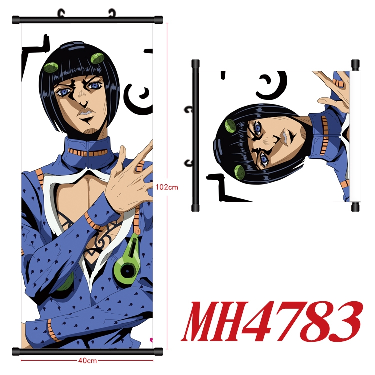 JoJos Bizarre Adventure Anime black Plastic rod Cloth painting Wall Scroll 40X102CM  MH4783