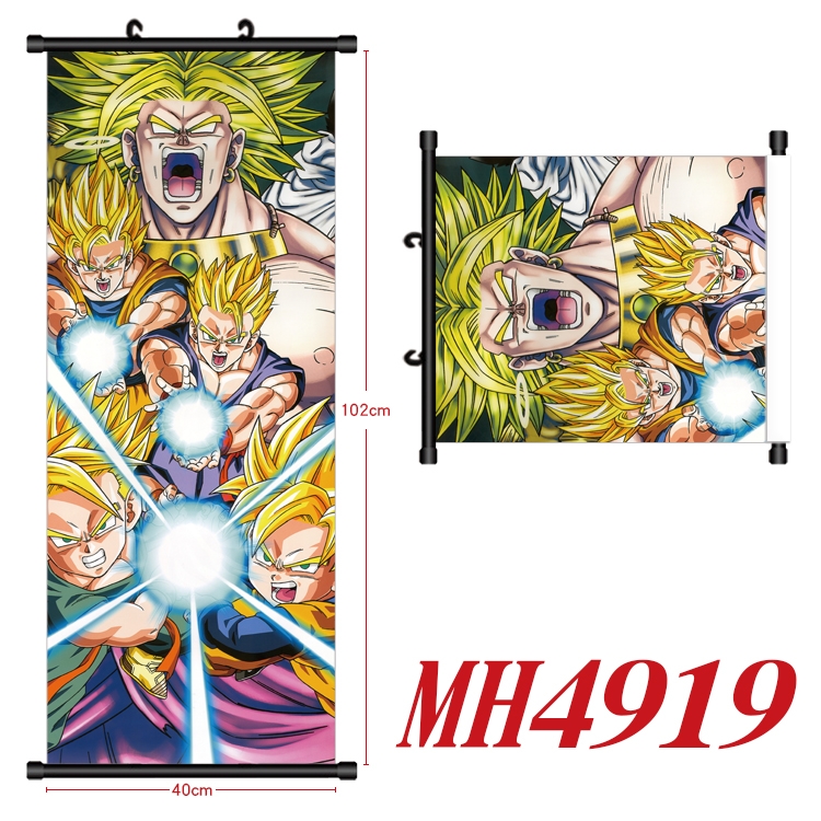 DRAGON BALL Anime black Plastic rod Cloth painting Wall Scroll 40X102CM  MH4919