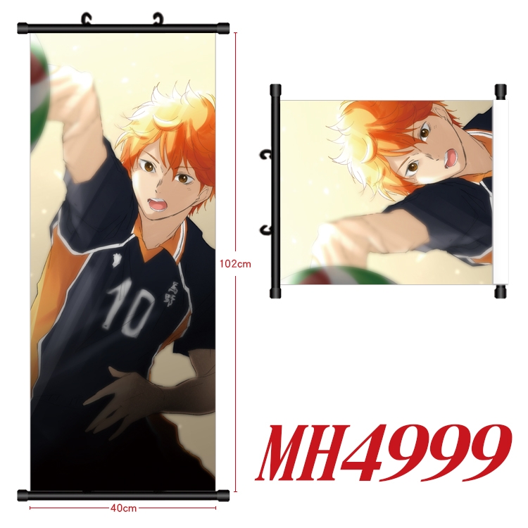 Haikyuu!! Anime black Plastic rod Cloth painting Wall Scroll 40X102CM  MH4999