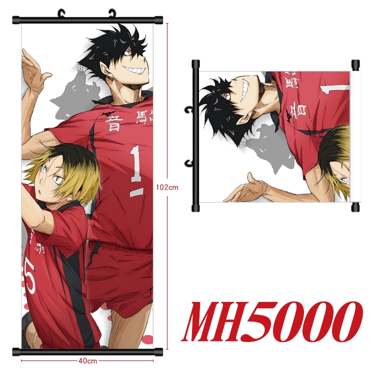 Haikyuu!! Anime black Plastic rod Cloth painting Wall Scroll 40X102CM  MH5000