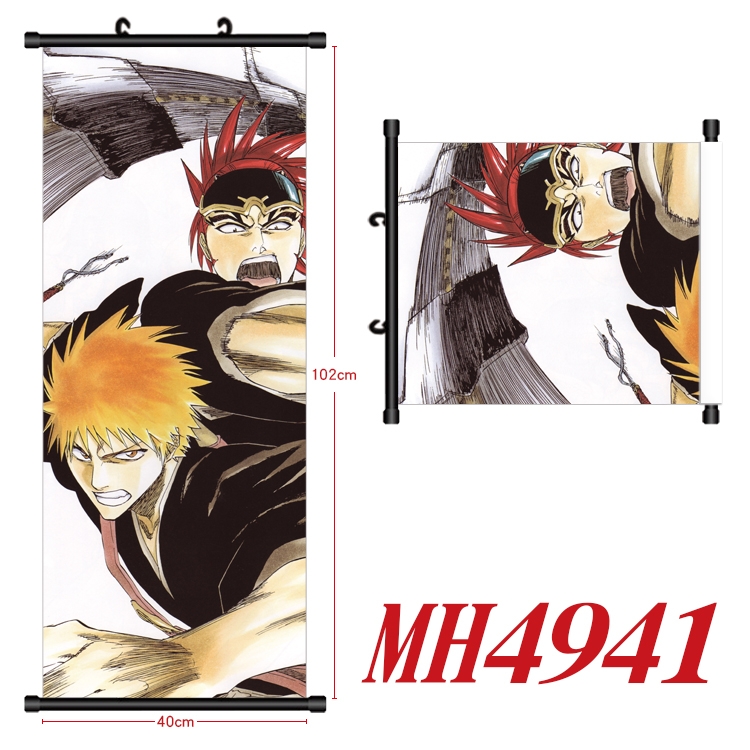 Bleach Anime black Plastic rod Cloth painting Wall Scroll 40X102CM MH4941