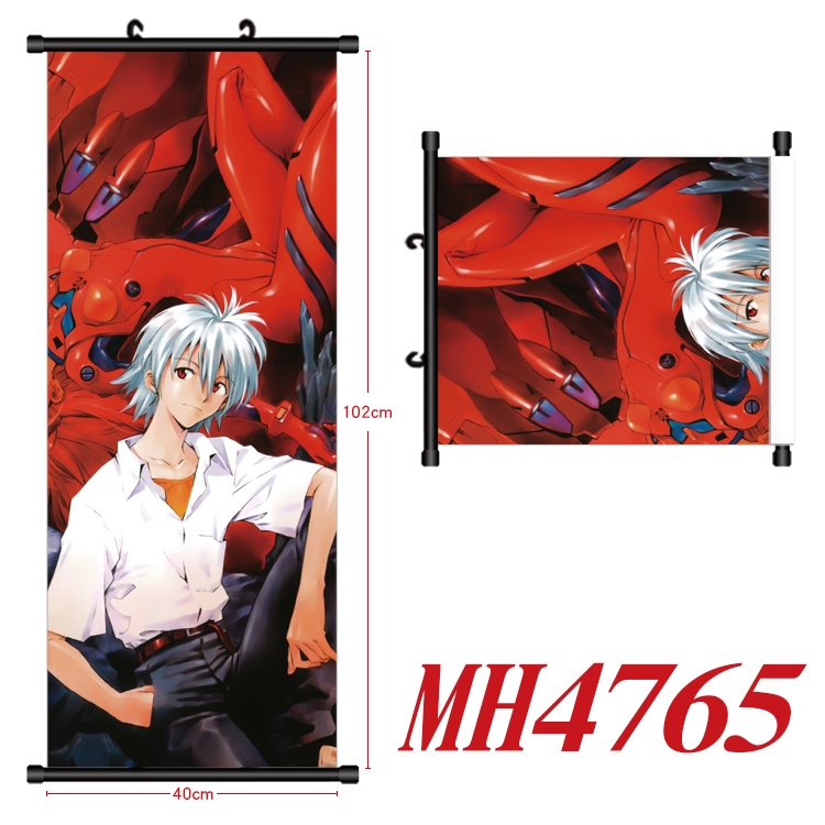 EVA Anime black Plastic rod Cloth painting Wall Scroll 40X102CM  MH4765