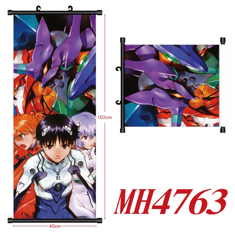 EVA Anime black Plastic rod Cloth painting Wall Scroll 40X102CM  MH4763