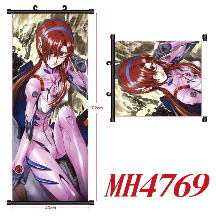 EVA Anime black Plastic rod Cloth painting Wall Scroll 40X102CM  MH4769