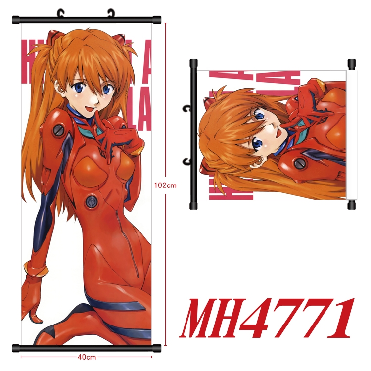 EVA Anime black Plastic rod Cloth painting Wall Scroll 40X102CM  MH4771