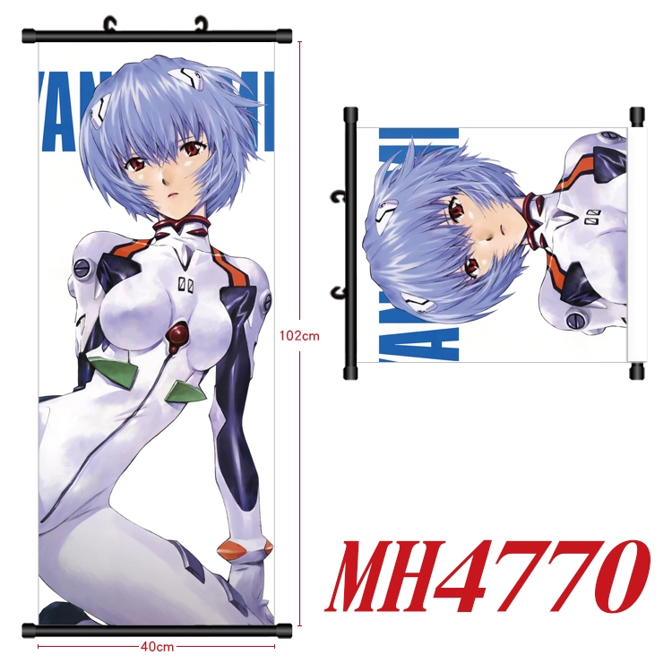 EVA Anime black Plastic rod Cloth painting Wall Scroll 40X102CM  MH4770