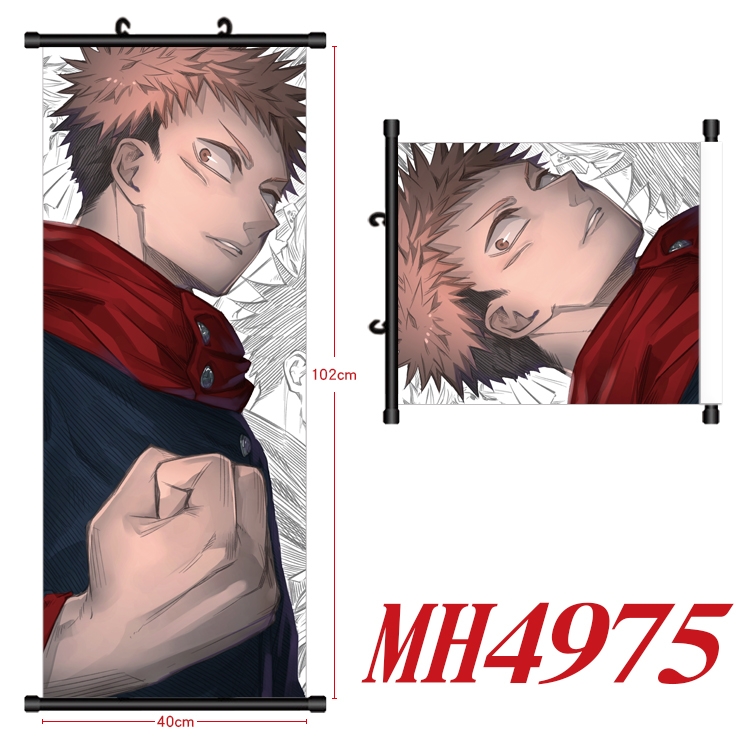 Jujutsu Kaisen Anime black Plastic rod Cloth painting Wall Scroll 40X102CM  MH4975