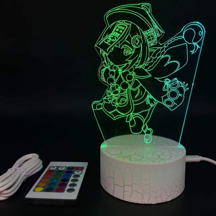 Genshin Impact creative visualization lamp  Standing Plates  white cracked base  205x143x59mm