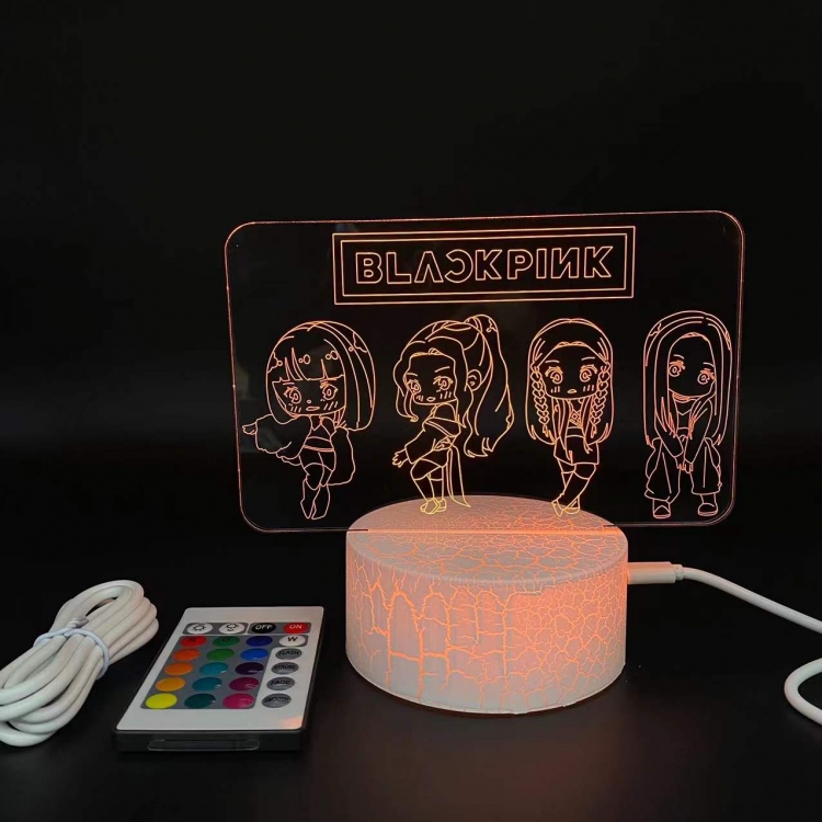  BLACK PINK creative visualization lamp  Standing Plates  white cracked base  205x143x59mm