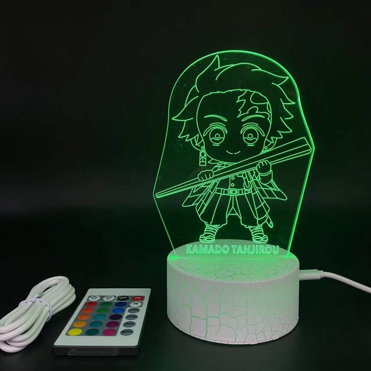  Demon Slayer Kimets  creative visualization lamp  Standing Plates  white cracked base  205x143x59mm