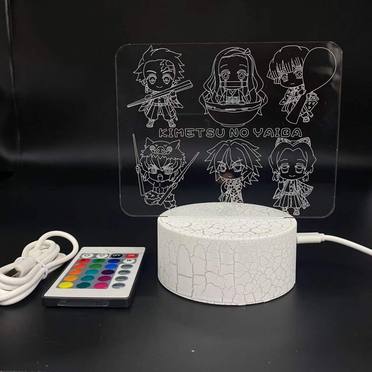  Demon Slayer Kimets  creative visualization lamp  Standing Plates  white cracked base  205x143x59mm