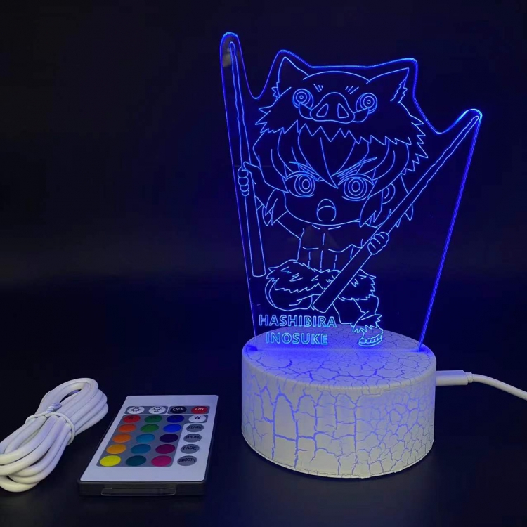  Demon Slayer Kimets  creative visualization lamp  Standing Plates  white cracked base  205x143x59mm