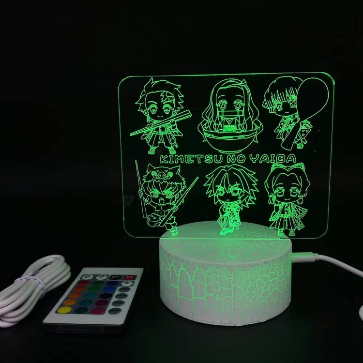  Demon Slayer Kimets  creative visualization lamp  Standing Plates  white cracked base  205x143x59mm