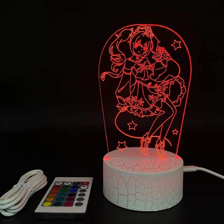 Genshin Impact  creative visualization lamp  Standing Plates white cracked base 205x143x59mm