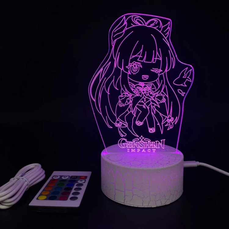 Genshin Impact  creative visualization lamp  Standing Plates white cracked base 205x143x59mm
