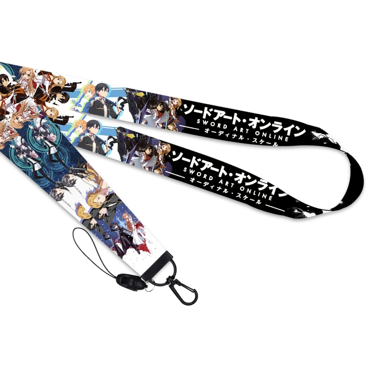 Sword Art Online Black buckle long mobile phone lanyard 45cm price for 10 pcs