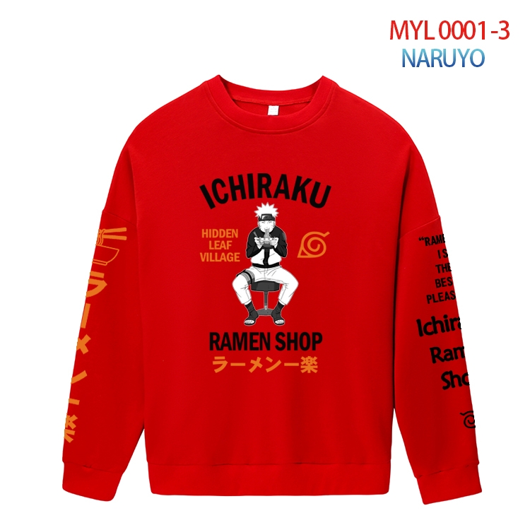 Naruto Anime peripheral pure cotton round neck sweater from S to 4XL MQY-0001-3