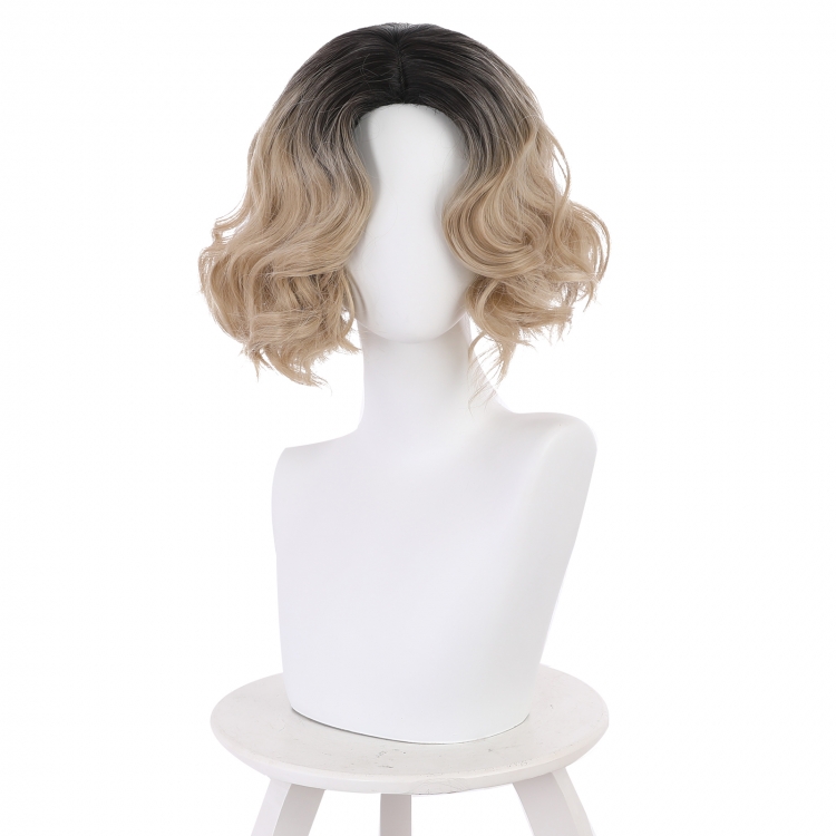 Loki Gradient yellow short curly cos wig 405PA