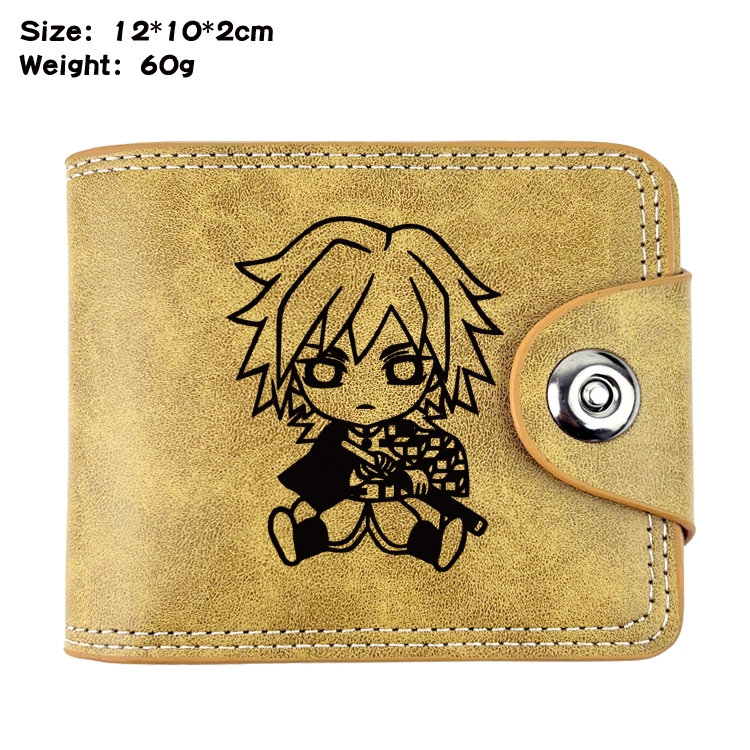 Demon Slayer KimetsAnime high quality PU two fold embossed wallet 12X10X2CM 60G 3A