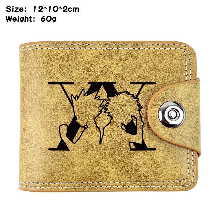HunterXHunter Anime high quality PU two fold embossed wallet 12X10X2CM 60G  2A