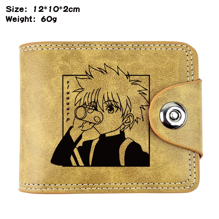 HunterXHunter Anime high quality PU two fold embossed wallet 12X10X2CM 60G 4A