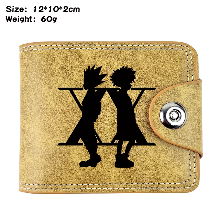 HunterXHunter Anime high quality PU two fold embossed wallet 12X10X2CM 60G  3A